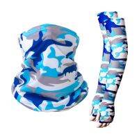 Head Puff Headscarf Nets Ice Silk Arm Sleeve Anti UV Sports Cycling Cuff with Scarf Sunscreen Magic Bandana Breathable