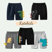 Cái mới Quần khủng long bé trai quần short chất cotton cho bé họa tiết ngộ