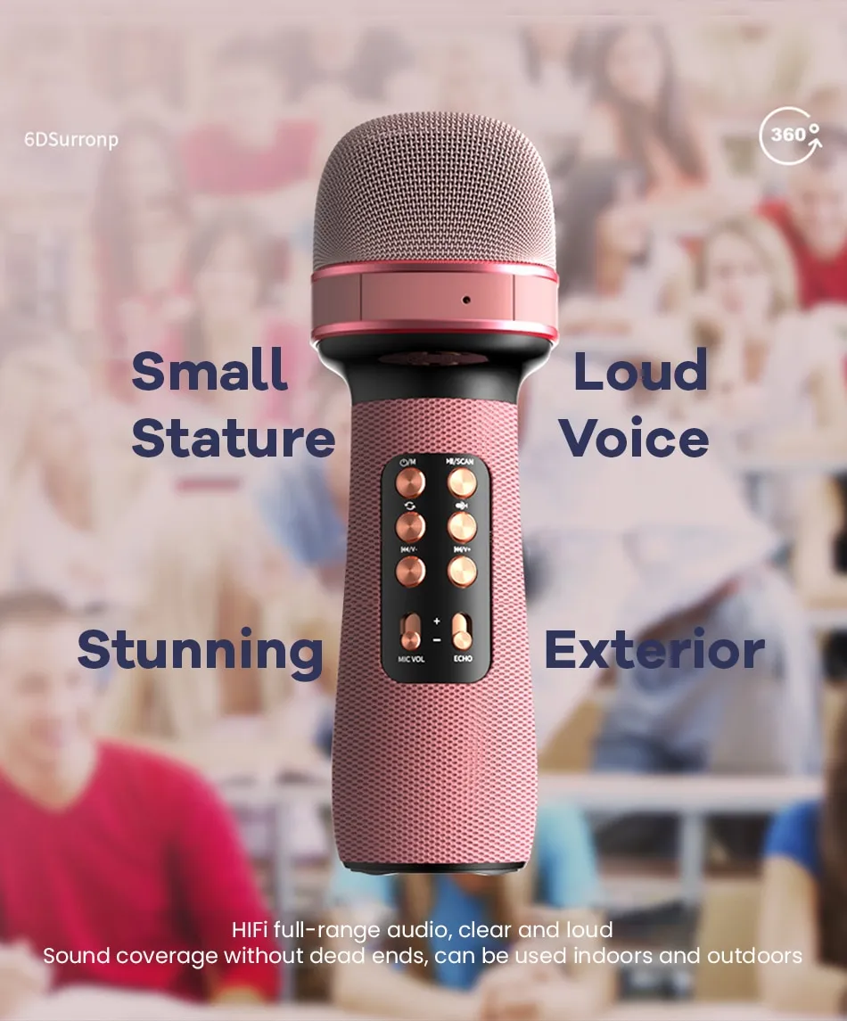 WSTER Bluetooth Microphone avec Haut-parleur HiFi WS-898-10