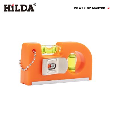 HILDA Pocket Spirit Level Bubble 2 Bubble Spirit Leveler With Magnet Base Horizontal Ruler Portable Level Ruler