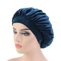 New velvet high elastic wide brimmed nightcap flannel round hat chemotherapy hat scarf hat