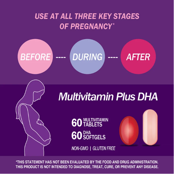 วิตามินเตรียมตั้งครรภ์-prenatal-multivitamin-60-tablets-plus-dha-200-mg-60-softgels-2-bottles-21st-century-คนท้อง-ให้นมบุตร