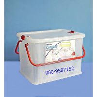 กล่องล็อคหูหิ้ว สีขาว พร้อมฝา 30 Ltr No.3040