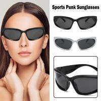 Sports Punk Sunglasses Y2K Wrap Around Cool Cyber Glasses Men Goggle Square A6B1