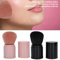 PIXIEY ขนแปรงอ่อนนุ่มเครื่องมือเครื่องสำอางแบบพกพาพร้อมฝาแปรงทารองพื้น Kuas Blush ON Bedak Kuas Rias เครื่องมือความงาม