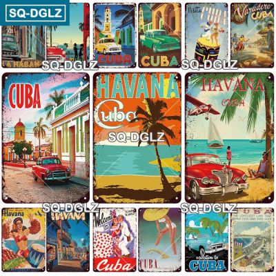 [SQ-DGLZ] CUBA HAVANA Poster Metal Sign Vintage Plaque Tin Sign Plate Wall Room Decor For Bar Club Man Cave Art Painting Gift