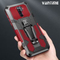 Vantime สำหรับ Xiaomi Redmi 9 เคสซองคลิปหนีบเข็มขัดพร้อมขาตั้งในตัวเกราะกันกระแทก Heavy Duty Full Body เคสป้องกันเคส