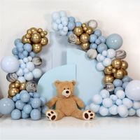 95PcsSet Metal Gray Blue Maka Balloon Arch Kit Baby Shower Decor Birthday Party Decoration Wedding Balloons Garland Arch Chain