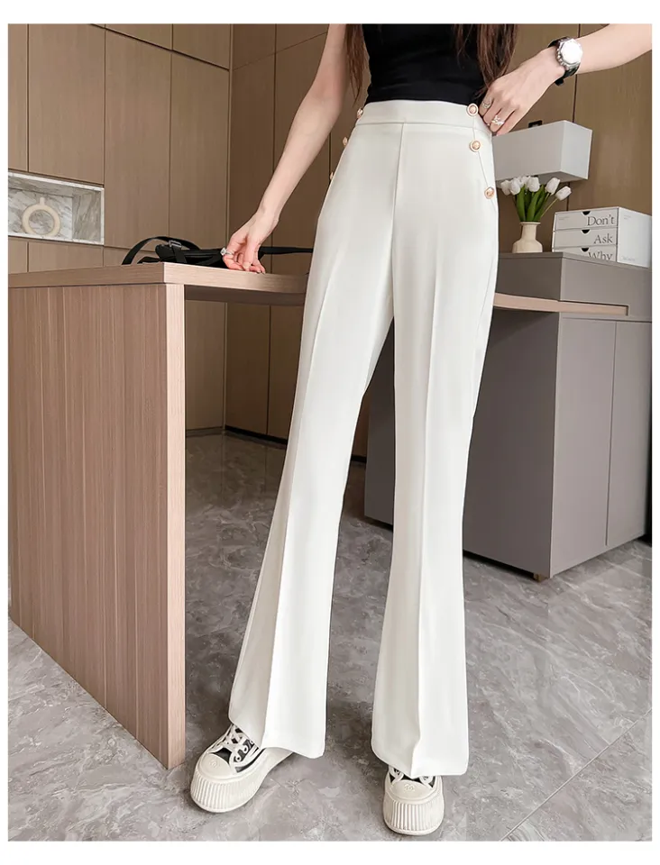 YIGE Summer Micro Flare Pants for Women 2023 New Design Sense Double  breasted High Waist Suit Pants for Women Dropping Sense Slim Solid Color  Versatile Pants