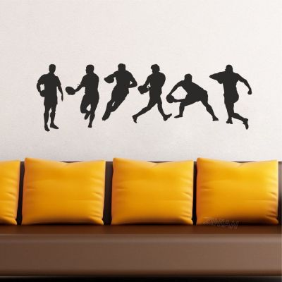 Rugby Action Silhouette Set Wall Stickers Bedroom House Decoration Removable Sport Vinyl Art Decal Mural Boys Kids Room diy Z633
