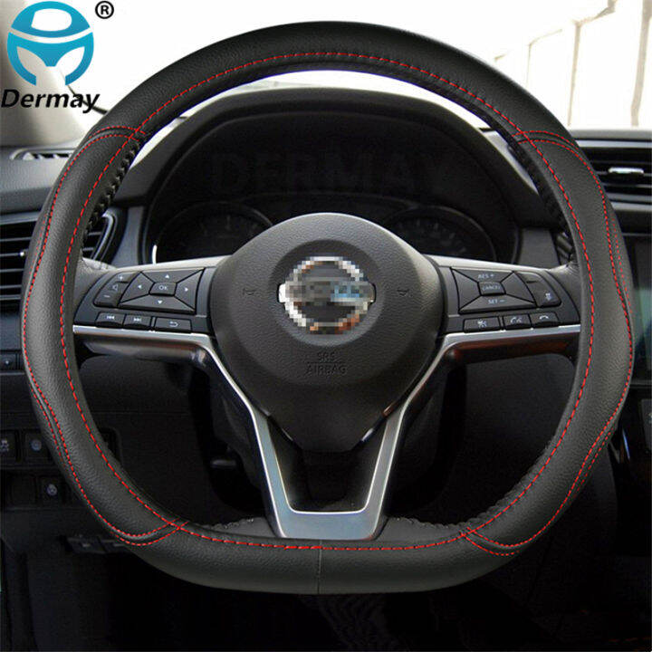 d-shape-car-steering-wheel-cover-pu-leather-for-nissan-rogue-sport-hybrid-2017-2019-2020-qashqai-2019-2020-id-cover