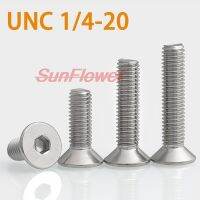 1/4-20 UNC 1/4-20 US Screw Thread 304 A2-70 Stainless Steel Hex Hexagon Socket Flat Countersunk Head Screw Bolt 5/8 quot; 1-1/4 quot; Etc