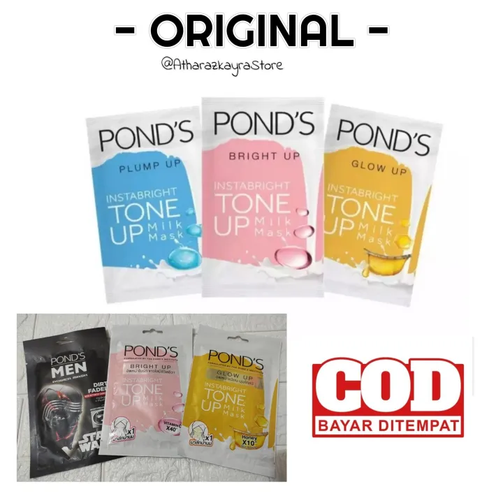 Masker Wajah Ponds Tone Up Milk Mask 25 gr Pink / Biru / Kuning