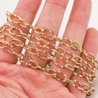 1M Spiral Cable Twist Chain Gold-Plate Stainless Steel Roll NK 1:1 Cuban Chains Fit Jewelry Necklace Supplies DIY Wholesale