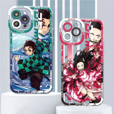 【CC】 for iPhone X XS 13 12 7 6s 14 8 XR Japan Anime Demon Slayer Transparent Soft Cover