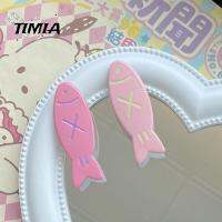 TIMIA 2pcs/set พลาสติกทำจากพลาสติก กิ๊บติดผมรูปปลาการ์ตูน สีสันสดใส สไตล์เกาหลีแบบ Y2k บาร์เร็ตต์ คาวาอิ สีลูกอมสี สาวๆ