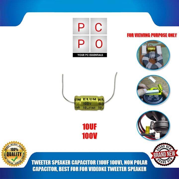 PC PO TWEETER SPEAKER CAPACITOR (10UF 100V), NON POLAR CAPACITOR, BEST