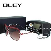 OLEY รุ่น Y7691 สี C01 แว่นตากันแดด แว่นกันแดด แว่นผู้ชาย แว่นผู้หญิง แว่นตา แฟชั่น เลนส์ โพลาไรซ์ 100% ป้องกันแสงรังสี UV400 ทนต่อการขีดข่วน