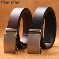 Genuine Cow Leather Automatic Belt For Men Formal Automatic Buckle Belt  Genuine Leather Mens business Strap Belts