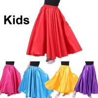 10Colors Kids Girls Belly Dance Costumes For Children Belly Dancing Indian Bollywood Performance Gypsy Solid Satin Skirt