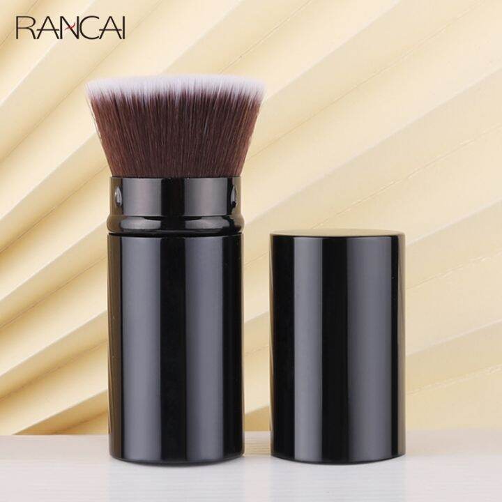 rancai-เครื่องมือแต่งหน้าแป้งฝุ่นปัดแก้มแปรงสำหรับแต่งหน้า1ชิ้นเครื่องสำอางเสริมความงามแบบพกพาแปรงคาบูกิที่หดกลับได้