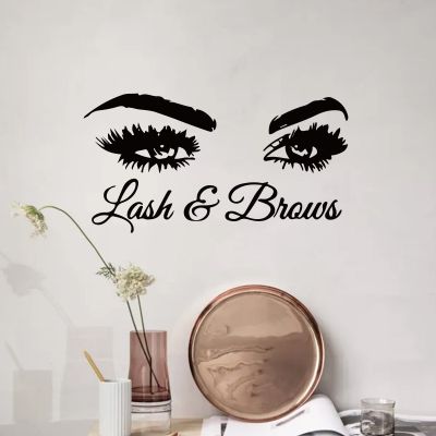 ♈❒ One meter wall slogan eye lashes English wall sticker background wall room adornment wall stick adhesive wall stickers