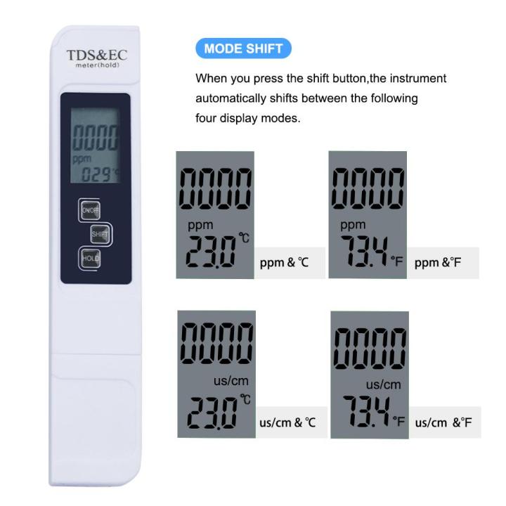 ปากกาวัดค่าtds-ec-ปากกาทดสอบคุณภาพน้ำในพืชสวนมิเตอร์วัดค่าecอุณหภูมิatc