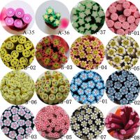 ELEGANT 5pcs/lot 5mmx5CM Fruit Flower Series Polymer Clay Cane Fancy Onion Smiling Face Flower