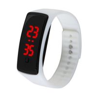 นาฬิกา Jam Tangan Digital LED ยางซิลิโคนผู้ชายผู้หญิงสร้อยข้อมือกีฬาวันที่