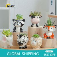 Cartoon Animal Miniature Model Decoration Succulent Flower Pot Creative Home Gardening Plants Potted Ceramic Flowerpots Ornament