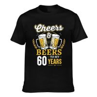 Premium Quality Cheers And Beers To My 60 Years Father/Dad Cotton Summer T-Shirt