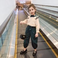 LIA-ชุดเด็กผู้หญิง สินค้าใหม่ฤดูใบไม้ผลิและฤดูใบไม้ร่วง ชุดเด็กผู้หญิงขนาดใหญ่ ชุดเด็กผู้หญิงฤดูใบไม้ผลิ 2 ชิ้น FF&amp;-13