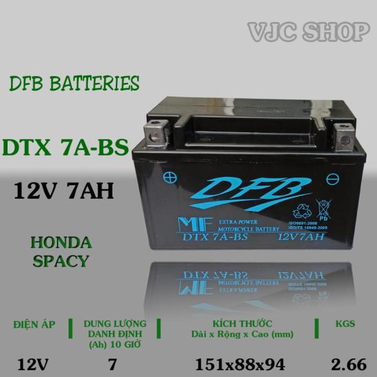 Bình ắc quy xe spacy hãng dfb dung lượng 12v 7ah - ảnh sản phẩm 1