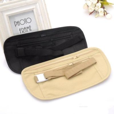 ‘；’ New Travel Waist Pouch For Passport Money Belt Bag Hidden Security Wallet Black