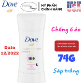 [USA] Lăn sáp Khử mùi nữ Dove Advanced Care Invisible Clear Finish 100 74g - Mỹ