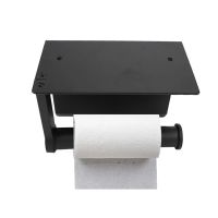 Roll shelf Accessories Stainless Steel Toilet Paper Holder Bathroom Wall Mount WC Paper Phone Holder Shelf Toilet Paper Holders Docks Stands
