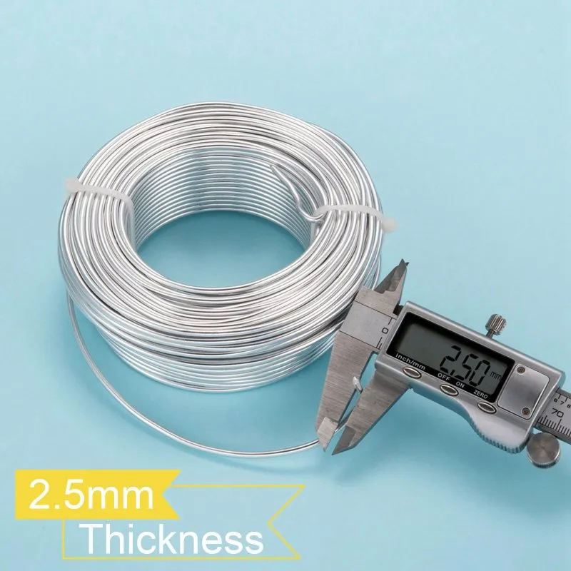 500 g Aluminum Wire Bendable Metal Craft Wire for DIY Jewelry Craft Making  Silver 9-10 Gauge 2.5mm 3.0mm 25-35m/500g