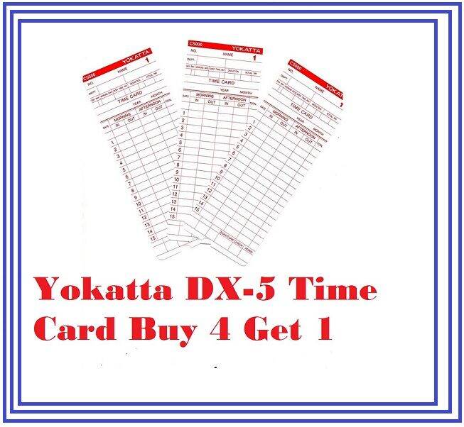 BUY 4 GET 1 Yokatta C5000 C5000+ Time Cards for DX5 Bundy Clock