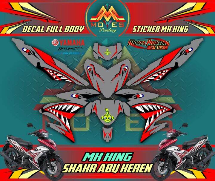 Decal Sticker Decal Stiker Mx King Shark Abu Full Body Yamaha Mx King ...