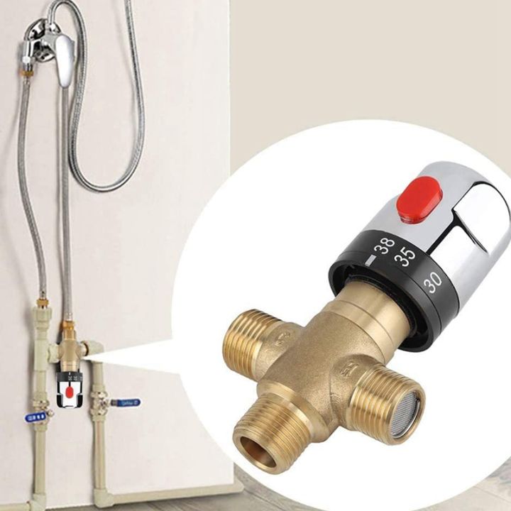 thermostatic-mixing-valve-solid-brass-g1-2-for-shower-system-water-temperature-control-pipe-basin-thermostat-control