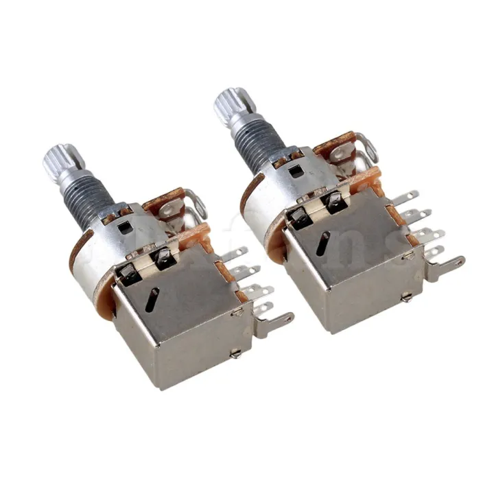 yibuy-3x-push-pull-guitar-potentiometer-a500k-coil-tap-18mm-shaft-guitar-bass-accessories