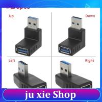 JuXie store 1/2/5pcs USB 3.0 A Male to Female Adapter Connector plug cable Extension Extender 90 Degree Angle Coupler For Laptop PC