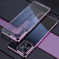 เคสสำหรับ Realme C53 C51ตัวชุบโลหะหรูหรา TPU เนื้อนิ่มโปร่งใสฝาหลังแบบใสเคสโทรศัพท์