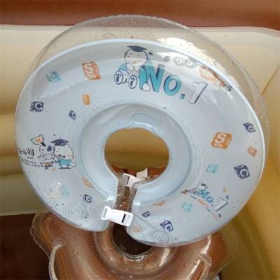 ห่วงยางสวมคอ 40cm แหวนว่ายน้ำสำหรับทารกถุงลมนิรภัยคู่ที่สามารถปรับได้ Baby Swim Ring Jilong
