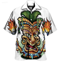 3d 2023 Mayan Totem Print Mens Shirts 2022 Hawaiian Shirts for Men Cuban Collar Short Sleeve Fashion Skull Fashion Tops Male Clothes Unisex summer polo