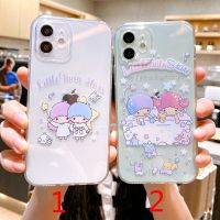 เคสโทรศัพท์ TPU นุ่มกันกระแทกลายการ์ตูนน่ารักดาวแฝดเล็กๆน้อยๆ Gemini สำหรับ iPhone 15 Pro Max Plus ฝาครอบป้องกันเต็มตัวสำหรับ iPhone 14 Pro Max NK รูปแบบรองเท้ากรอบกันชนสำหรับ Iphone 13 12 Mini 11 XS XR 6/6S/7/8บวก Se