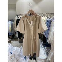 [COD] Extra large size 300 catties fat mm lazy loose dress womens puff sleeve tie belt covering meat showing thin summer