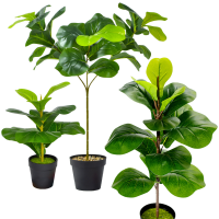 Artificial Fiddle Leaf Fig Tree/Fake Ficus Lyrata Plant with 15 Leaves Faux Plants for Indoor House Home Office Decor