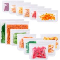 【DT】 hot  Reusable Food Storage Bags Fresh Bags for Freezer Storage Double Ziplock Seal Freezer Bags for Kitchen Organization