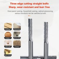 6-8MM TCT 3 ขลุ่ยตรงบิตเครื่องมือตัดไม้ Straight Bits Router Bits สำหรับไม้ปาร์ติเคิลบอร์ดงานไม้แกะสลัก End Mill